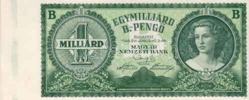 1946. 1000.000.000B.-pengő "zöld" bal ívszéles, alsó sarokban festéknyom! T:I