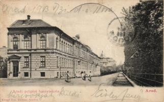 1903 Arad, Polgári leányiskola. Kerpel Izsó kiadása / girl school (EK)