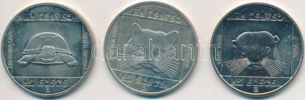 1985. 100Ft 3klf db "Természetvédelem - Vadmacska, Mocsári teknős, Vidra" sor T:BU Adamo EM82,83,84