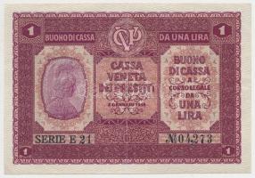 Olaszország/Velence/osztrák-magyar megszállás 1918. 1L T:II Italy/Venice/Austrian-Hungarian occupation 1918. 1 Lire C:XF