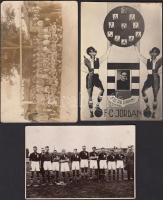 Régi futballcsapatok képei, 3 db fotó, 12x8 és 9x13 cm