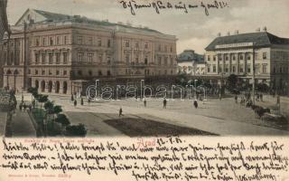 Arad, színház, Nagy Lajos szállodája, múzeum, Michl színházi sörcsarnoka, Ifj. Klein Mór üzlete / theatre, hotel, museum, beer hall, shops