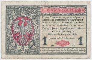 Lengyelország / német megszállás 1917. 1M T:III- Poland / German occupation 1917. 1 Mark C:VG
