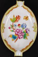 Herendi Viktória mintás tálka, kézzel festett, jelzett, hibátlan, 11x7 cm