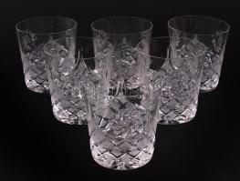 Ólomkristály vizespohár készlet, csiszolt, hibátlan m:9 cm