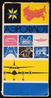 Az orosz Aeroflot légitársaság szórólapja, képeslapja, matricája, 10 db