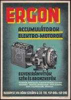 cca 1930-1940 Ergon akkumulátorok és elektromotorok szórólapja