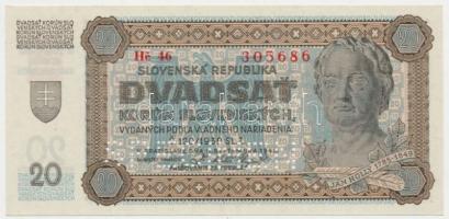 Szlovákia 1942. 20K "SPECIMEN" T:I Slovakia 1942. 20 Korun "SPECIMEN" C:UNC