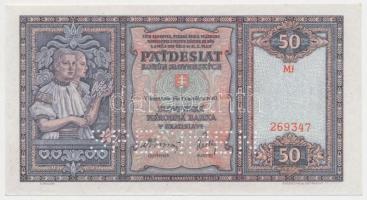 Szlovákia 1940. 50K "SPECIMEN" T:I Slovakia 1940. 50 Korun "SPECIMEN" C:UNC