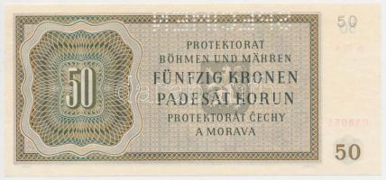 Német 3. Birodalom/Cseh-Morva Protektorátus/német megszállás 1944. 50K "SPECIMEN" perforációval T:I German Third Reich/Protectorate of Bohemia and Moravia/german occupation 1944. 50 Korun "SPECIMEN" perforation C:Unc