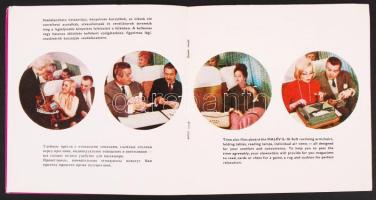 cca 1950-1960 Malév IL-18 prospektus, jegy és képeslap