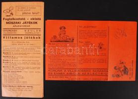 cca 1940 Jankovich János foglalkoztató, oktató és műszaki játékait népszerűsítő 2 db szórólap