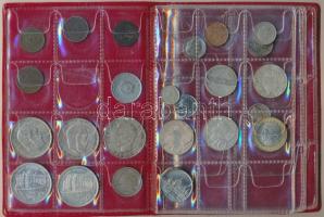 24db-ból álló vegyes ezüst- és fémpénz gyűjtemény albumba rendezve T:vegyes