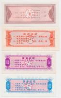 Kína ~1974-1975. 4db különféle rizsjegy T:I 
China ~1974-1975. 4pcs of different rice coupons C:Unc
