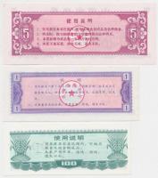 Kína ~1981-1986. 3db különféle rizsjegy T:I 
China ~1981-1981. 3pcs of different rice coupons C:Unc