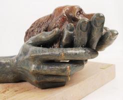 Angeles Anglada stúdió: A legjobb barátom. Bronzírózott műgyanta, márvány talapzaton, jelzett (nagy ...