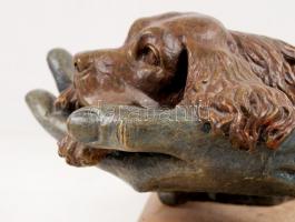 Angeles Anglada stúdió: A legjobb barátom. Bronzírózott műgyanta, márvány talapzaton, jelzett (nagy ...