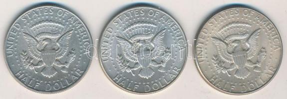 Amerikai Egyesült Államok 1967-1969. 1/2$ Ag "Kennedy" (3xklf) T:2
USA 1967-1969. 1/2 Doll...