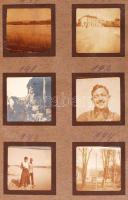 Cca 1916 Világháborús fotóalbum, 144 db kis méretű fotóval 5×5 cm, katonákról és állomáshelyükről