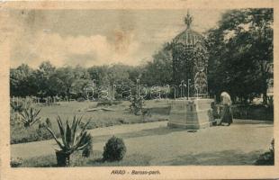 Arad, Baross park, Kerpel Izsó kiadása / park (fa)