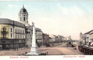 Arad, Andrássy tér / square, shops
