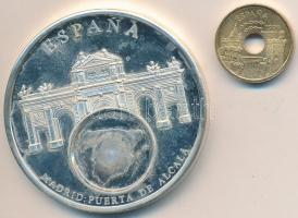 Spanyolország DN. "Európai valuták" ezüstözött emlékérem 1999. 25Ptas-al T:PP Spain ND. "European Currencies" silver plated medallion with 1999. 25 Pesetas C:PP