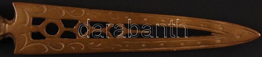 Antik asztali készlet, porcelán-réz, kézzel festett, jó állapotban, összesen:4 db