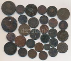~1800. 30db vegyes bronzpénz T:vegyes