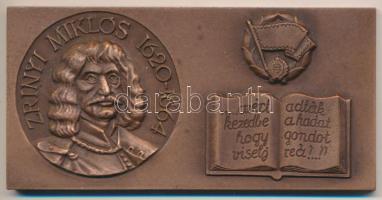 Garamkeszi János (1936-) DN. "Zrínyi Miklós Katonai Akadémia" Br emlékplakett (105x51mm) T:1-