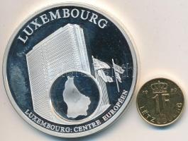 Luxemburg DN. "Európai valuták" ezüstözött emlékérem 1990. 1F-el T:PP Luxembourg ND. "European Currencies" silver plated medallion with 1990. 1 Franc C:PP