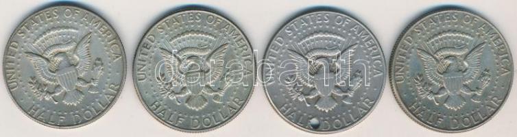 Amerikai Egyesült Államok 1967-1969. 1/2$ Ag "Kennedy" (4x) T:2,2- egyiken ly.
USA 1967-19...