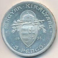 1938. 5P Ag "Szent István" T:2 Adamo P8.1