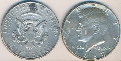 Amerikai Egyesült Államok 1968. 1/2$ Ag "Kennedy" (2x) T:2- USA 1968. 1/2 Dollar Ag "Kennedy" (2x) C:VF