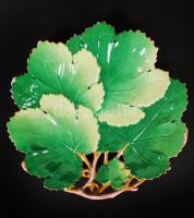 Schütz leveles tál, jelzett, kézzel festett, apró javított rész, d:24 cm