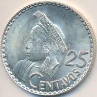 Guatemala 1963. 25C Ag T:1- Guatemala 1963. 25 Centavos Ag C:AU