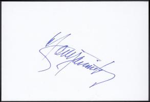 Fenyő Miklós zenész aláírása az őt ábrázoló fotón