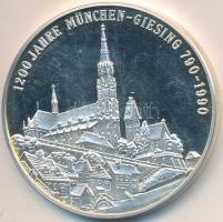 Németország 1990. "1200 éves München-Giesing" Ag emlékérem, peremén jelezve (19.97g/0.999)...