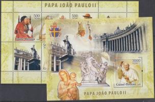 In memory of pope John Paul II minisheet + block, II. János Pál pápa emlékére kisív + blokk