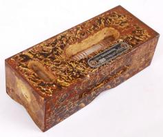 Antik német vízmérték, jelzett, működik, 10×4 cm