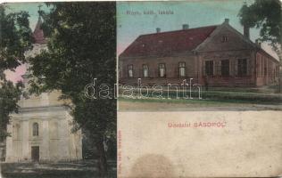 Sásd, Katolikus iskola és templom; Fichier testvérek kiadása (ragasztónyom Rb)