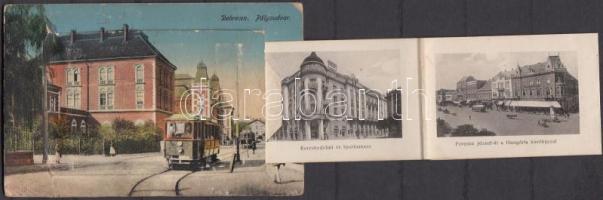 Debrecen, Vasútállomás leporellocard (ragasztónyom Rb)