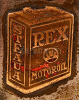 Régi öngyújtó Rex motorolaj reklámmal, m:6 cm