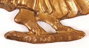 Réz angyal, zongoradísz, jelzett, m:13 cm