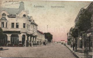 Losonc, Royal kávéház, Gőzmosoda, Havas S. üzlete, Strelinger és Fischer kiadása / cafe, steam laundry, shops (fa)