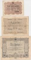 1848-1849. 15Kr + 30Kr + 1Ft + 2Ft + 5Ft (2xklf) + 10Ft "Kossuth bankó" T:III,III-