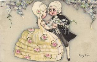 Italian art postcard, couple s: Chiostri (EK)