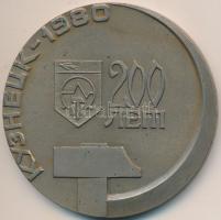 Oroszország 1980. "Kuznyeck 200 éves" Br emlékérem (70mm) T:2 Russia 1980. "200th Anniverary - Kuznyeck" Br commemorative medallion (70mm) C:XF