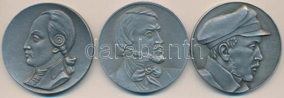Oroszország DN "Lermontov", "Belinsky", "Radishchev" 3xklf Al emlékérem (60mm) T:2 Russia ND "Lermontov", "Belinsky", "Radishchev" 3pcs of diff Al commemorative medallions (60mm) C:XF