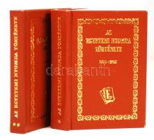 Az Egyetemi Nyomda története (1577-1945) I-II.kötet. Minikönyv, kiadói aranyozott műbőr kötés, jó állapotban.