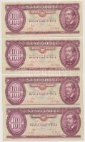 1984. 100Ft (4x) sorszámkövetéssel T:I-/II (hajtva de nem törve)